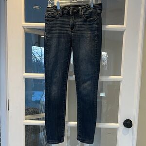 Buckle Black Skinny Jeans in Dark Wash